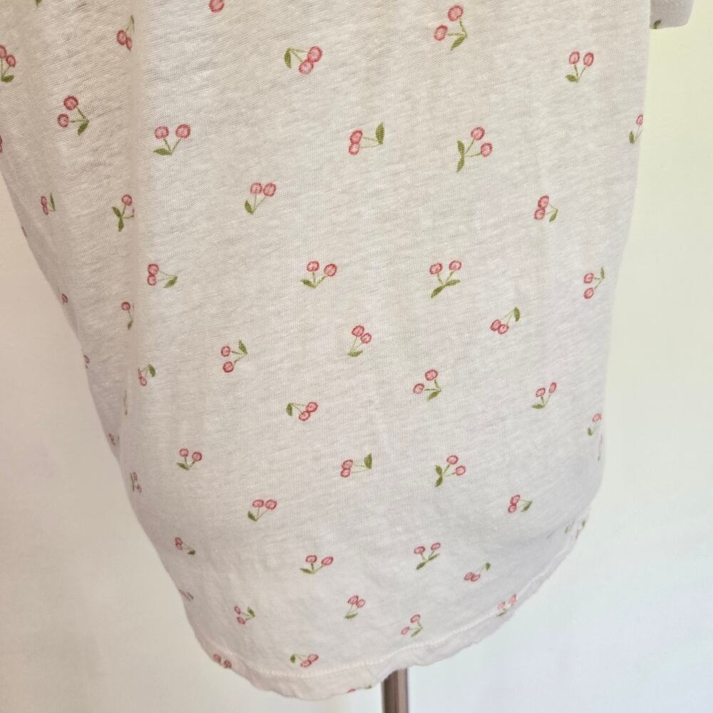 Rails Women Cherry Print Linen Tee Cara Lightweight Summer Fruit Novelty Large - Picture 9 of 13